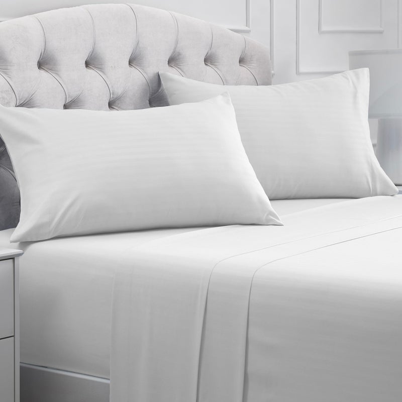 Mellanni Full Sheets Set  4 PC Iconic Collection Bedding  Hotel Luxury Extra Soft Cooling Bed Sheets  Wrinkle Fade Stain Resistant Full Striped White