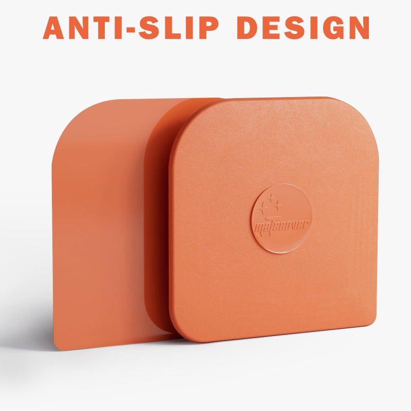 Matscover Pan Scraper  10 Pcs Plastic  Non Scratch For Cast Iron  Pot And Pan Cleaning  Sturdy Scraper Kitchen Tool-Orange - Image 2