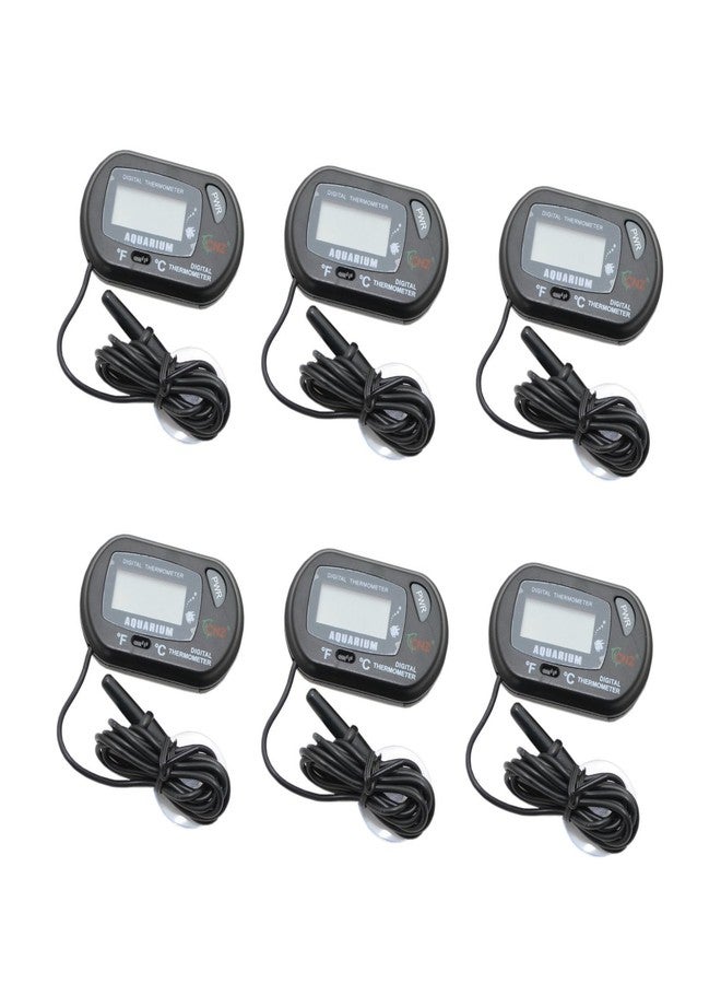 CNZ Digital LCD Thermometer for Aquarium Fish Tank Vivarium Reptile Terrarium, 6-Pack