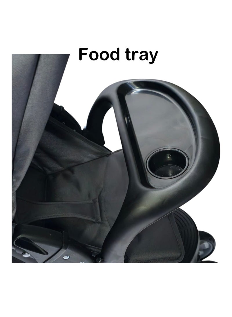 BABYCARA - 3 Wheels Baby Stroller Lightweight with Top Tray Compact And Stylish Design For 6 Months To 3 Years - Image 1
