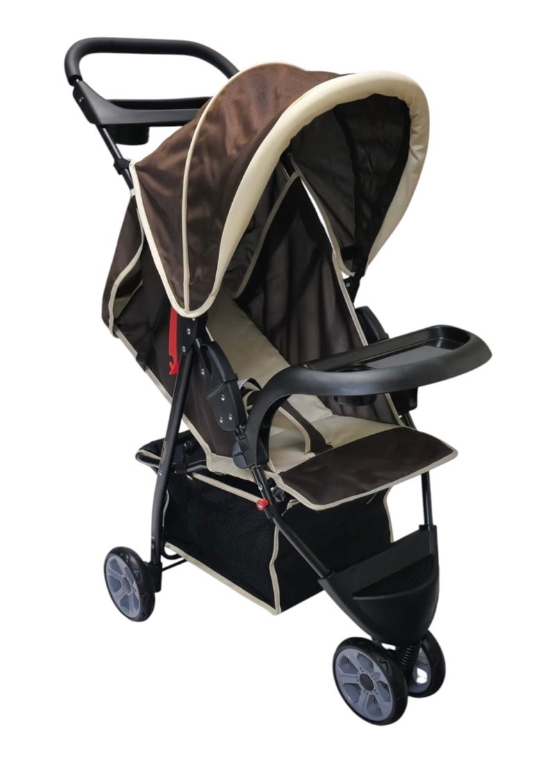 BABYCARA - 3 Wheels Baby Stroller Lightweight with Top Tray Compact And Stylish Design For 6 Months To 3 Years - Image 1