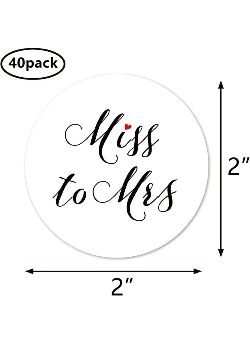 MAGJUCHE Miss to Mrs Stickers 2inch Wedding Bridal Shower Bachelorette Party Favor Labels 40Pack  - Image 4