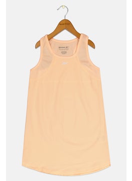 Reebok Kids Girl Brand Logo Sleeveless Tank Top, Peach  - Image 1