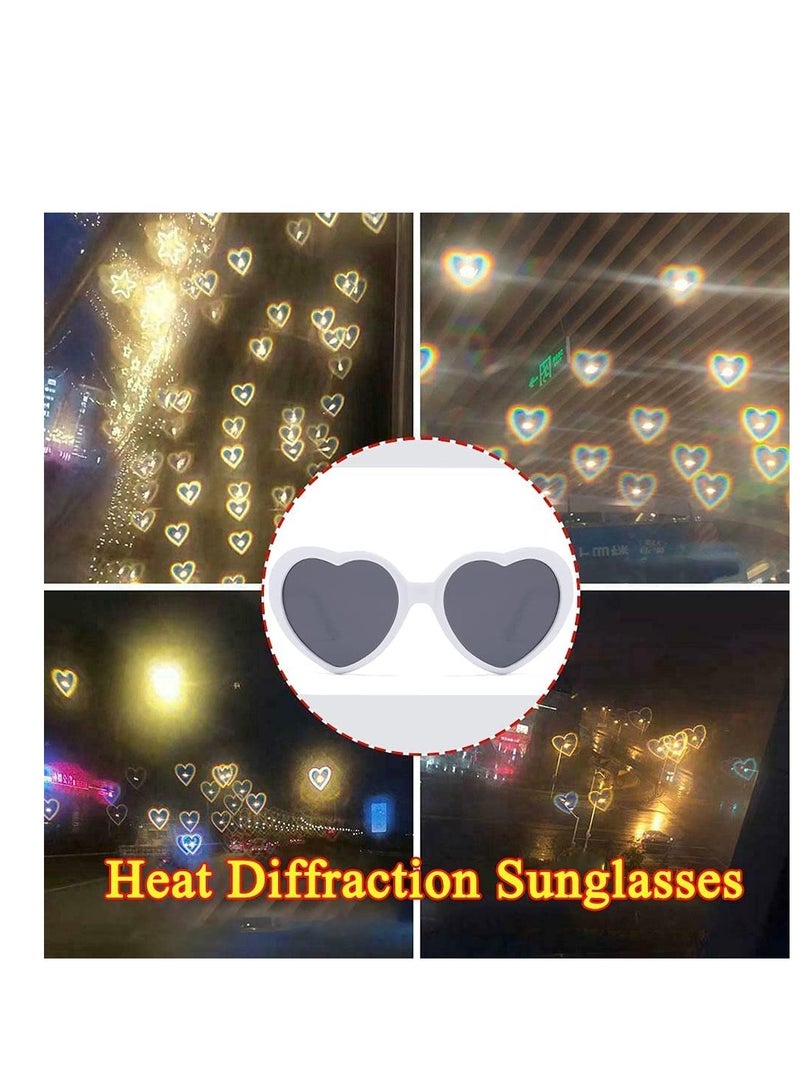 SYOSI Heart Sunglasses,  Peach Heart Special Effects Sunglasses Funny Light Diffraction Eyeglasses Heart Light Glasses Magnetic Glasses Clip-on Sunglasses Plastic Frame for Night Driving - Image 2