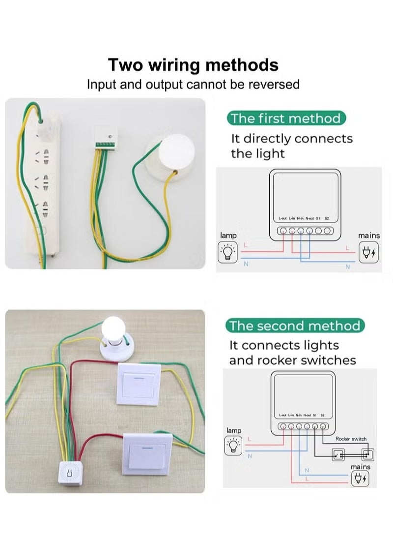 wifi smart switch module,Mini Smart Relay Switch,16A Universal Breaker Timer Switch Works with Alexa,Voice Control,Timer Function (Tuya 1 Gang, 4 pack) - Image 3