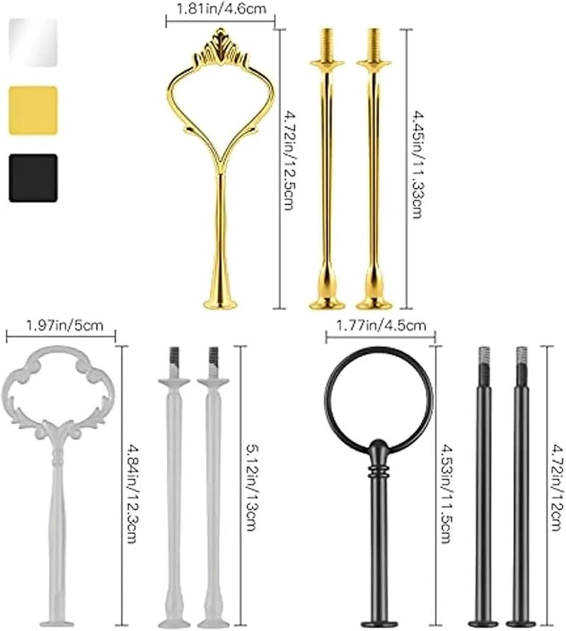 HXH06 Tiered Tray Hardware Kit 8 Set 3 Tier Crown Cake Stand Fruit Plate Holder - Image 4