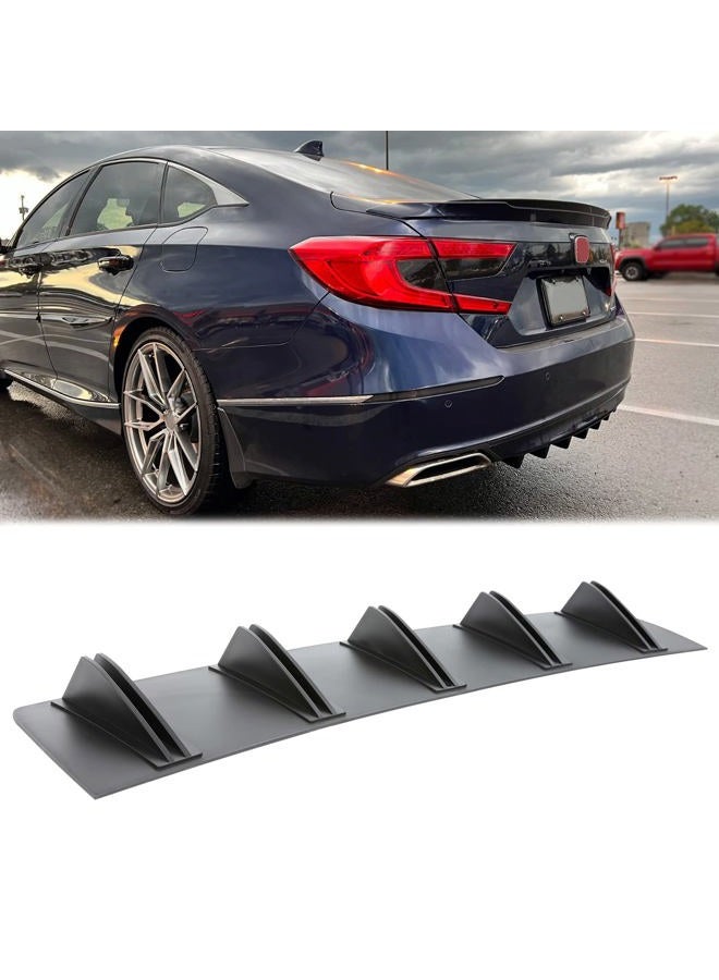 JMTBNO Universal Rear Bumper Lip Diffuser Car Rear Bumper Chassis Black Spoiler Shark Fin Wing Glossy Black ABS - Image 1