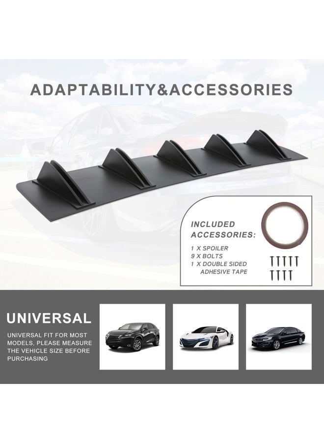 JMTBNO Universal Rear Bumper Lip Diffuser Car Rear Bumper Chassis Black Spoiler Shark Fin Wing Glossy Black ABS - Image 5