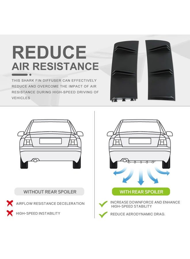 JMTBNO Universal Rear Bumper Lip Diffuser Car Rear Bumper Chassis Black Spoiler Shark Fin Wing Glossy Black ABS - Image 2