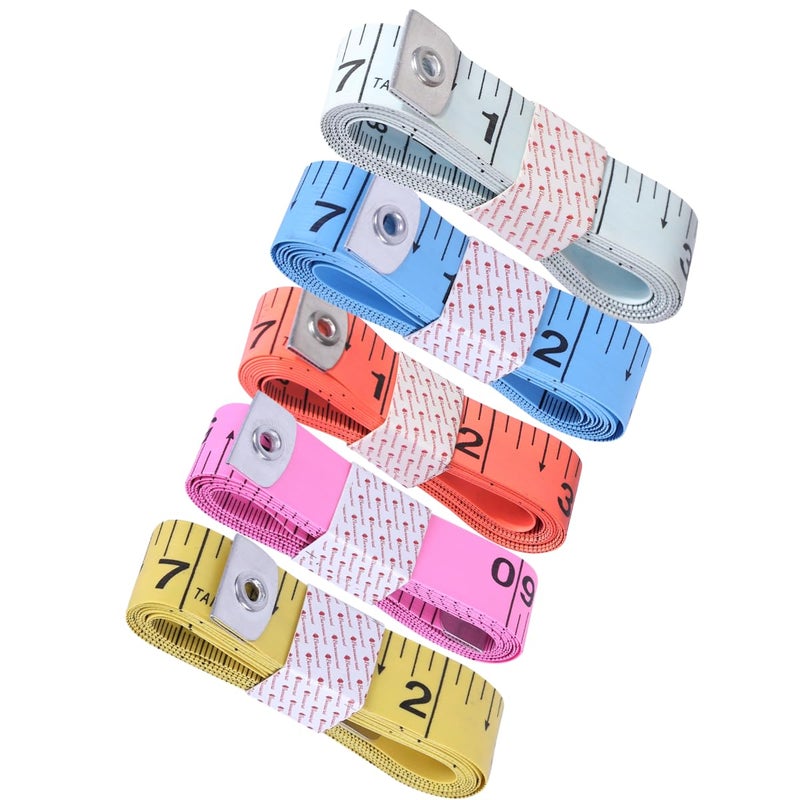 Bureaucrat Bureaucrat Measuring Tape Body Measurement Inch Tape 60 Inches150 CMs Double Side Rulers Fiberglass Flexible PortableSewing Dress Making Tailors Tape Pack of 5Multicolour  - Image 1