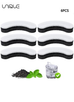 Unique 6 Pcs Pet Water Fountain Filters for WF050 & WF100 Cat Fountain, Cat Fountain Filter Replacement, Triple Filtration Cat Water Filter, Black/White  - Image 1