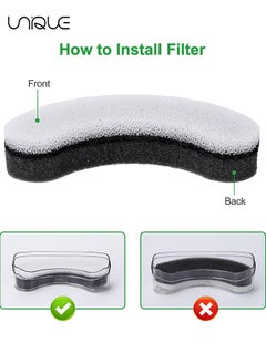 Unique 6 Pcs Pet Water Fountain Filters for WF050 & WF100 Cat Fountain, Cat Fountain Filter Replacement, Triple Filtration Cat Water Filter, Black/White  - Image 3
