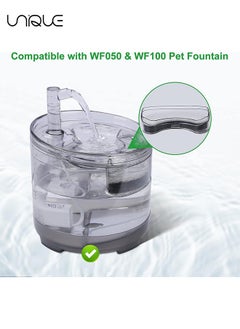 Unique 6 Pcs Pet Water Fountain Filters for WF050 & WF100 Cat Fountain, Cat Fountain Filter Replacement, Triple Filtration Cat Water Filter, Black/White  - Image 4