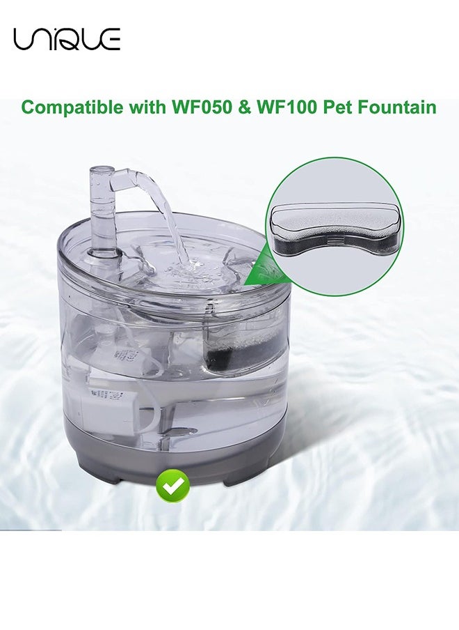 Unique 6 Pcs Pet Water Fountain Filters for WF050 & WF100 Cat Fountain, Cat Fountain Filter Replacement, Triple Filtration Cat Water Filter, Black/White  - Image 4