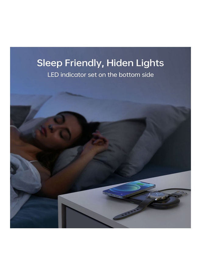 CHOETECH 2 in 1 Fast Wireless Charger for Samsung Galaxy/Note Series/Qi Enable Models And Watches - Image 3