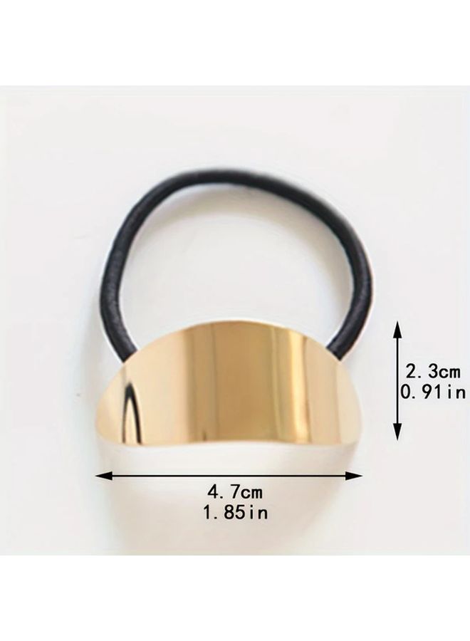 4 Packs Metal Hair Ring Ponytail Clips Simple Elegant Leaf Glossy Surface Oval Hair Accessories For Women Gift - Image 4