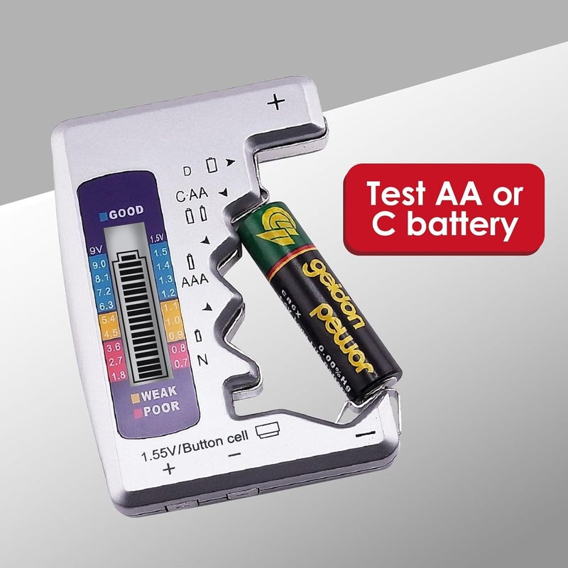 جاين إكسبريس اختبار البطاريات - جهاز فحص سبعة أنواع من البطاريات: C وAA وAAA وD وN و9V (6F22) وبطاريات 1.55V - Image 4