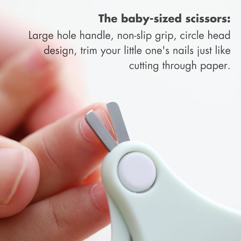 Baby Nail Kit, 4-in-1 Baby Nail Care Set with Cute Case, Baby Nail Clippers, Scissors, Nail File & Tweezers, Baby Manicure Kit and Pedicure kit for Newborn, Infant, Toddler, Kids(Green) - Image 4
