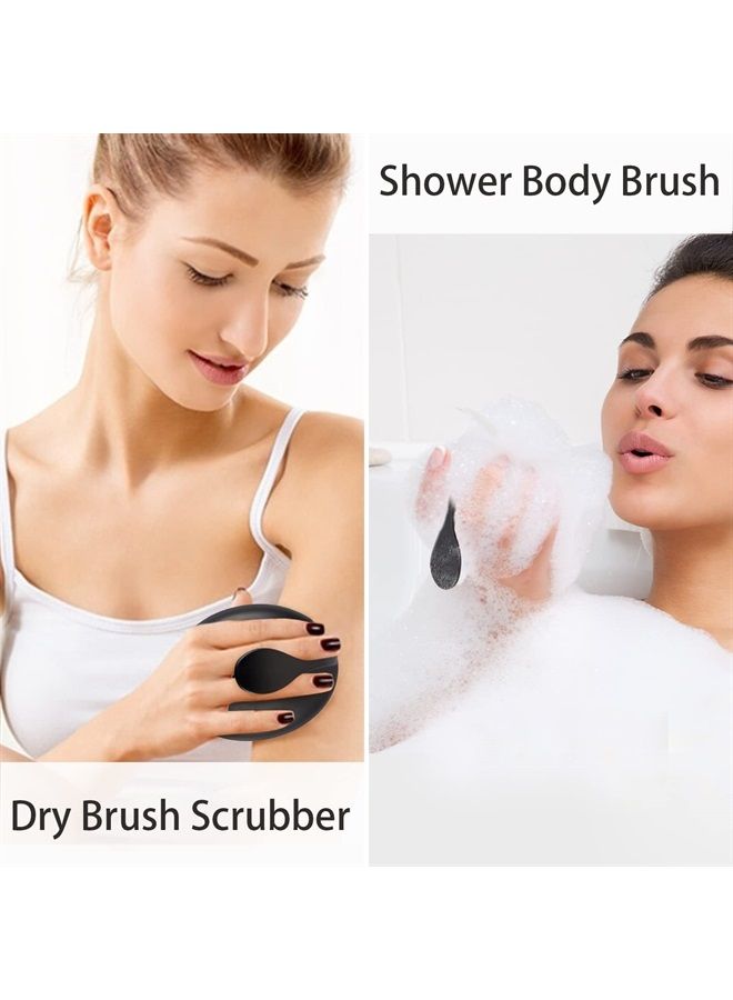 VANZAVANZU Dry Brushing Body Exfoliating Brush, Anti Slip Body Scrubber for Shower, Never Mold Shower Body Cleaning Brush for Deep Cleansing & Soften Skin, Improve Circulation, Reduce Ingrown Hairs(1 Pack-Black) - Image 2