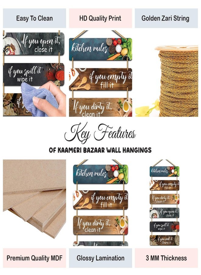 Kaameri Bazaar Kitchen Rules Decorative Wall Hanging for Modern Kitchen | Hanging Ornament - Image 2