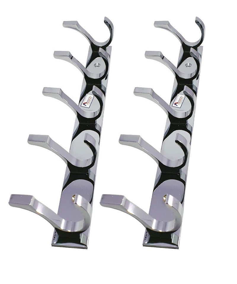 PROMIXO Premium Stainless Steel 5 Pin Cloth Hanger Wall Mounted Bathroom Cloth HangerCoth Wall HookDoor Hooks Rail for Hanging KeysClothesTowel Large 2 - Image 1