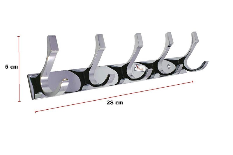 PROMIXO Premium Stainless Steel 5 Pin Cloth Hanger Wall Mounted Bathroom Cloth HangerCoth Wall HookDoor Hooks Rail for Hanging KeysClothesTowel Large 2 - Image 3