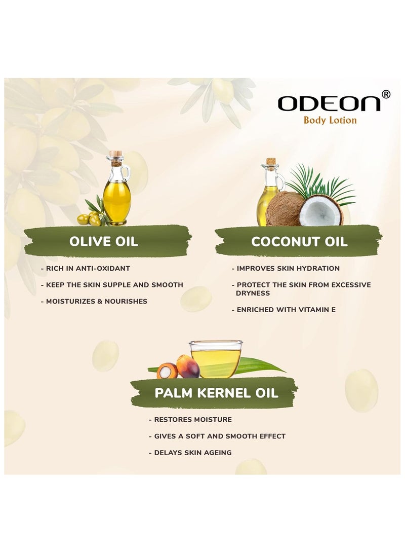 Odeon Body Lotion 400ml (Olive) - Image 4