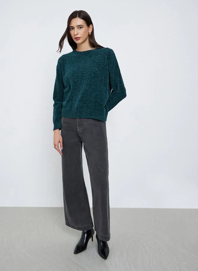 Styli Styli Dark Green Regular Fit Sweater
