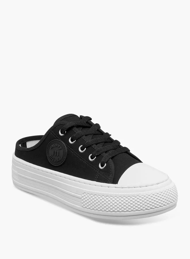 MISSY Women Logo Applique Slip-On Sneakers with Lace Detail