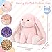 Easfan Microwavable Weighted Stuffed Animals Cute Pink Bunny Plushie for WarmthComfort Cute Soft Plush Toys for Adults Kids Easter Gifts12inch - Image 4