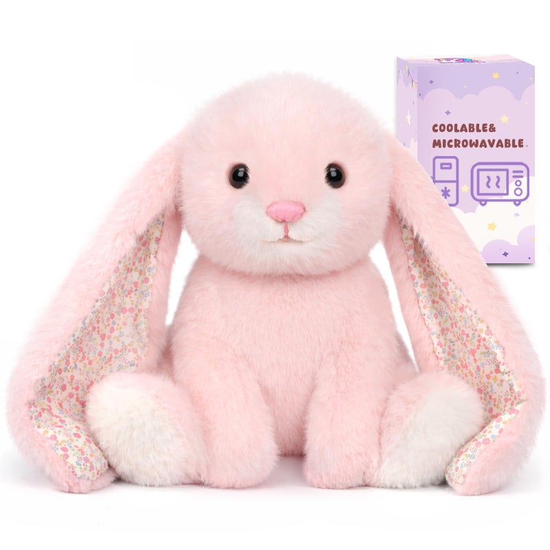 Easfan Microwavable Weighted Stuffed Animals Cute Pink Bunny Plushie for WarmthComfort Cute Soft Plush Toys for Adults Kids Easter Gifts12inch - Image 3