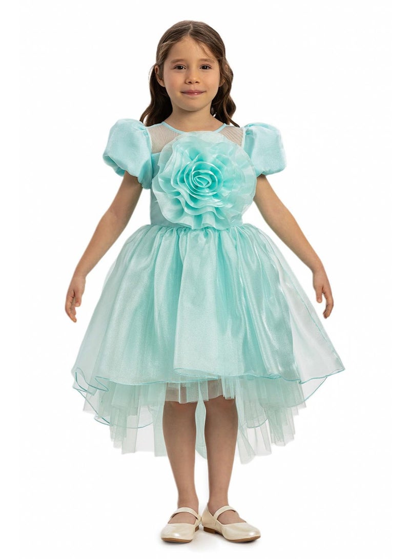 فيا بامبينو فستان بناتي جميل باللون النعناعي - Image 1