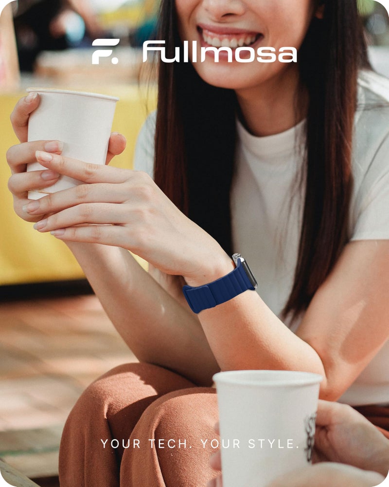Fullmosa Soft Silicone Magnetic Bands Compatible with Apple Watch Strap 41mm 40mm 38mm 42mm(Series 10 11), Sport Band for iWatch SE3 SE2 SE Series 11 10 9 8 7 6 5 4 3 2 1,Midnight Blue[NO Watch] - Image 5