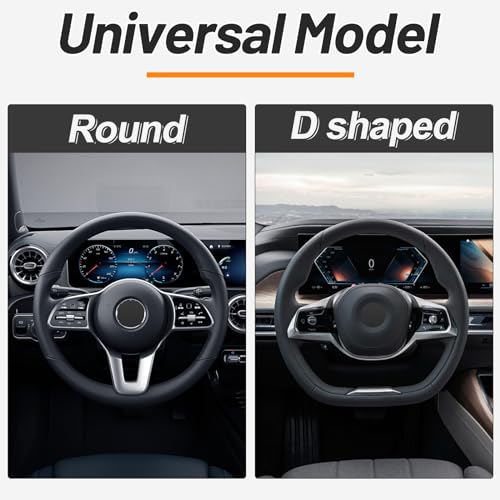 KAFEEK Elastic Short Microfiber Plush Steering Wheel Cover for Winter Warm, Universal 15 inch, Anti-Slip, Odorless, Wine Red - Image 4