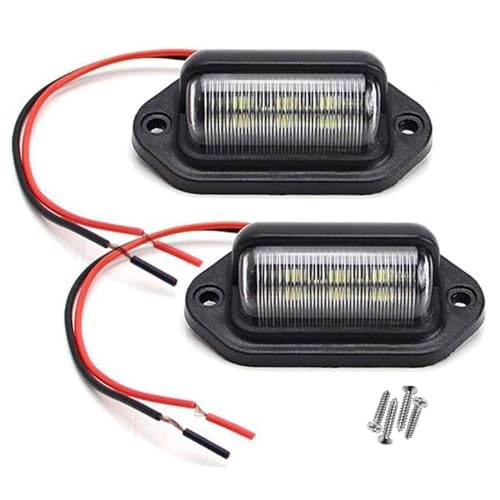 JEDEW 2 PACK License Plate Light, 12V 6-SMD LED License Plate Lamp Taillight for Truck SUV Trailer Van, Step Courtesy Lights, Dome/Cargo Lights - Image 1
