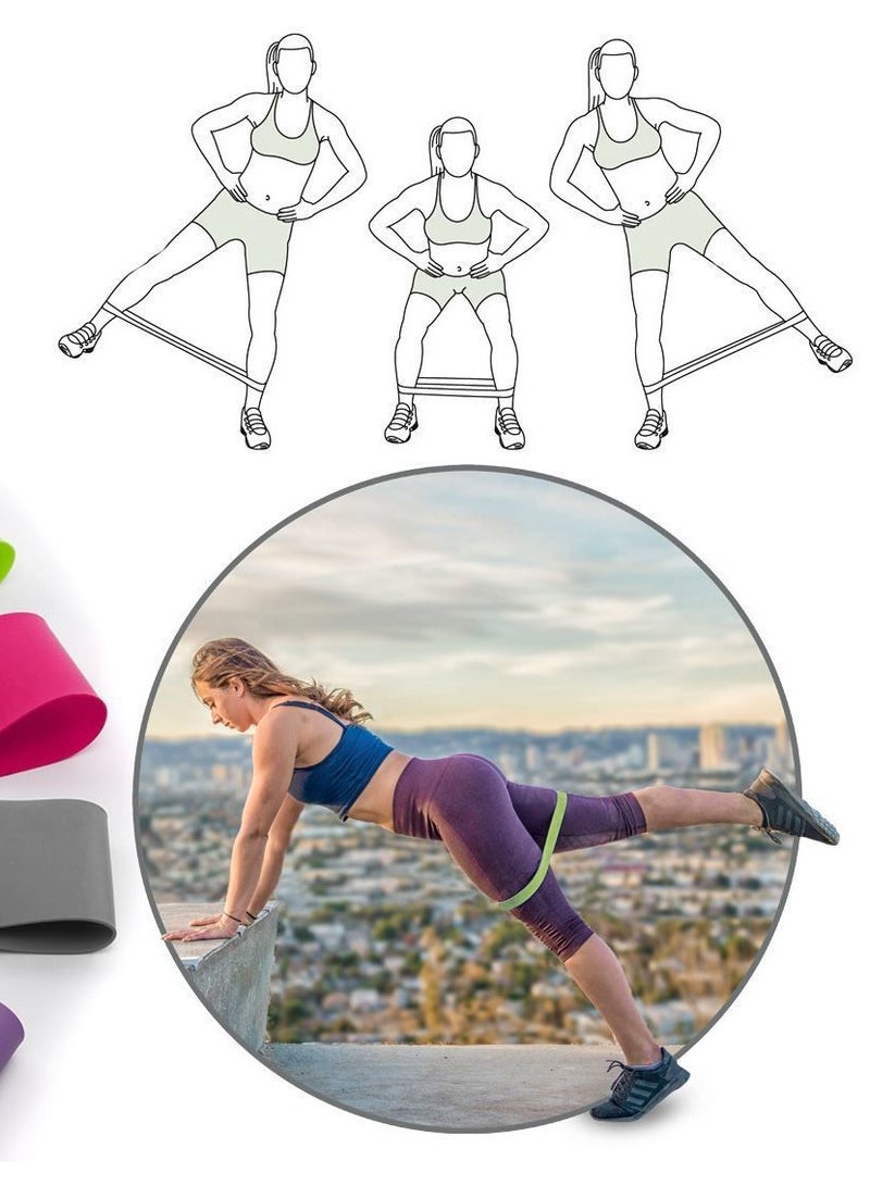 كانجرو مجموعة أشرطة المقاومة مع حقيبة حمل – ٥ مستويات مقاومة لليوجا والبيلاتيس والقرفصاء والتمدد وتمارين الجسم بالكامل - Image 2