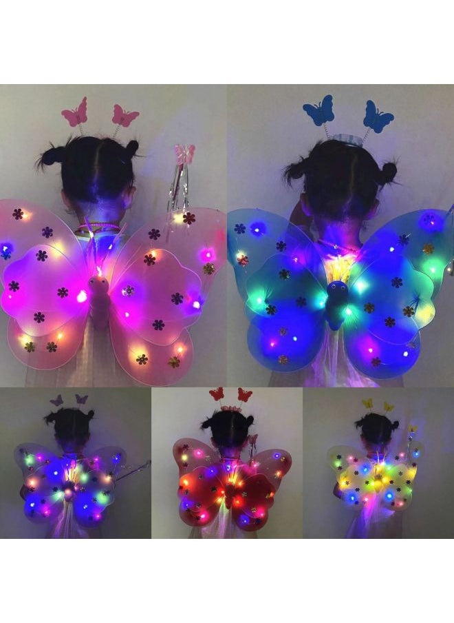 ماركة غير محددة LED Light Butterfly Wings Stall Square المنتجات الشعبية أجنحة الفراشة مزدوجة الطبقة ثلاث قطع بدلة أداء الملابس المبيعات اللون: كامل الجسم مجموعة مضيئة من أربع قطع  - Image 2