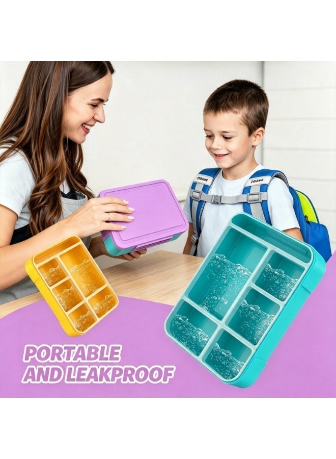 Lunch Box for Kid School,Children's Lunch Box with Compartments, Bento Box Children, Leak-proof Lunch Box for Girls and Boys, Snack Box, Perfect for School, Nursery & Trips - Image 3