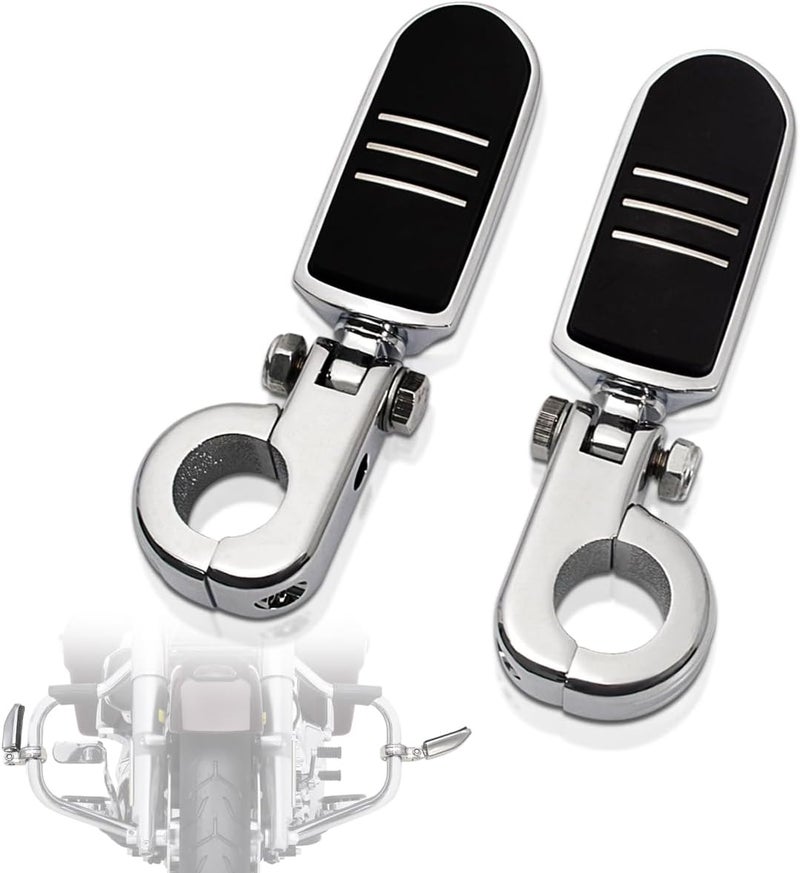 FOVPLUE 1.25" Highway Footpegs - Adjustable Footrest with Mounting P-Clamps for Motorcycles - Image 1