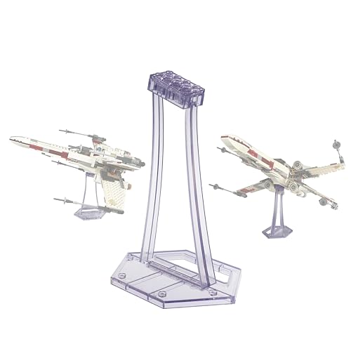 BrickVisions Display Stand for LEGO 75393 9493 75273 75301 75102 75218 X-wing Starfighter, 75347 TIE Bomber, 75316 Mandalorian Starfighter Kit, Angle Display, Plastic Transparent Display Stand only. - Image 3