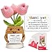 Gossby Handmade Positive Tulip Flower Crochet Thank You for Listening Knitted Decor Thank You Appreciation Positive Gift for Women Teacher Mom Friend Coworker Christmas Birthday Gift - Image 3