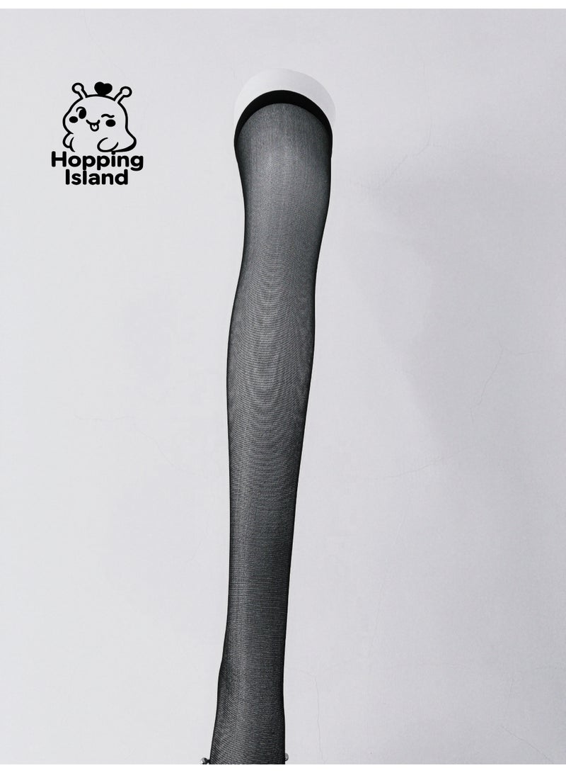 Hopping Island HI Silken Over-the-Knee Compression Cooling Breathable Stockings Black - Image 4