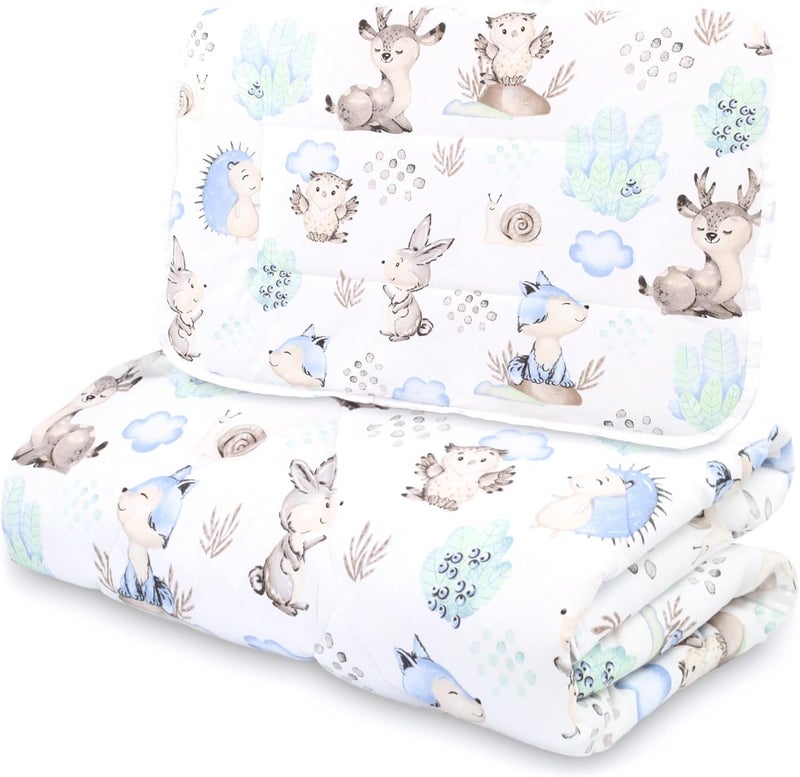 Moru Moro Kids Comforter Set 100x135cm with Pillow Baby Blanket for Kids Room Multi Pattern Cotton Cover