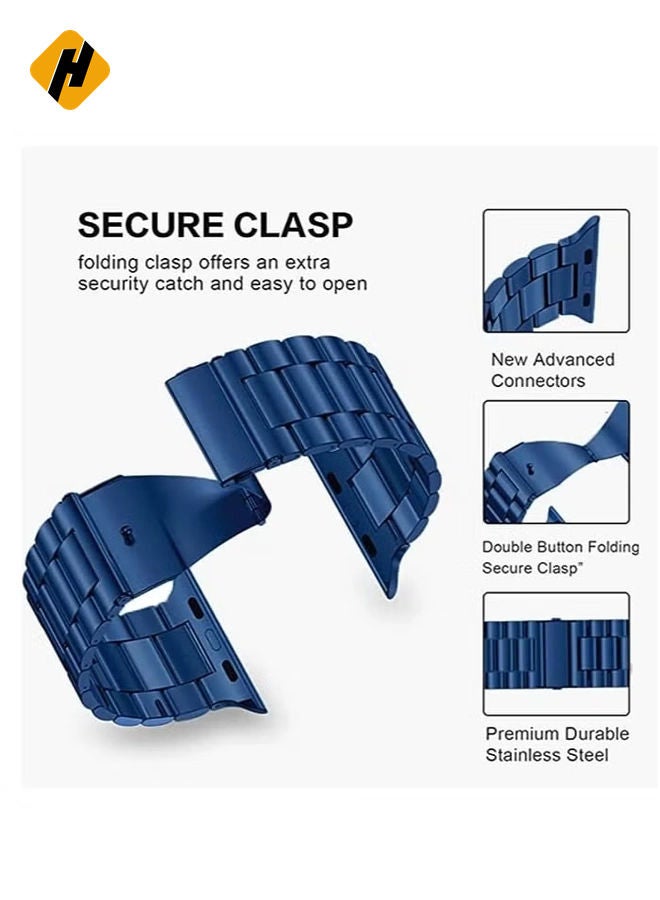 HuHa Stainless Steel Strap Metal Bracelet For Apple Watch Series 7/6/5/4/3/2/SE - 41/40/38 mm  - Image 2