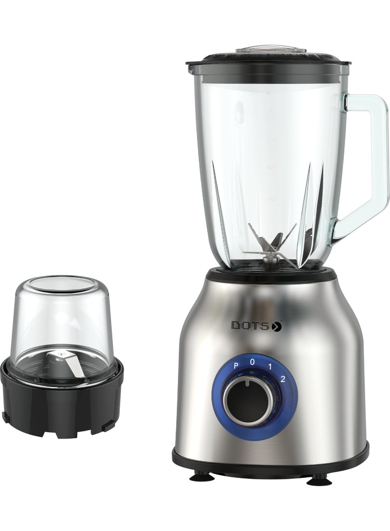 دوتس خلاط كهربائي زجاجي 800 واط، إبريق 1.75 لتر + إبريق إضافي، شفرات 6من الستانلس ستيل، سرعتان مع وظيفة Pulse