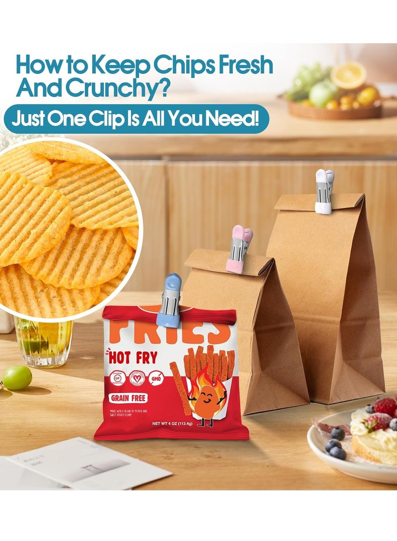 general Clothes Pins Heavy Duty 30 Pack - 2.17 Inch Metal Chip Clips, Clothespins for Photo Drying Clothesline Laundry Sock, Bag Clips for Food Kitchen Stainless Steel with Rubber, 6 Colors - Image 5