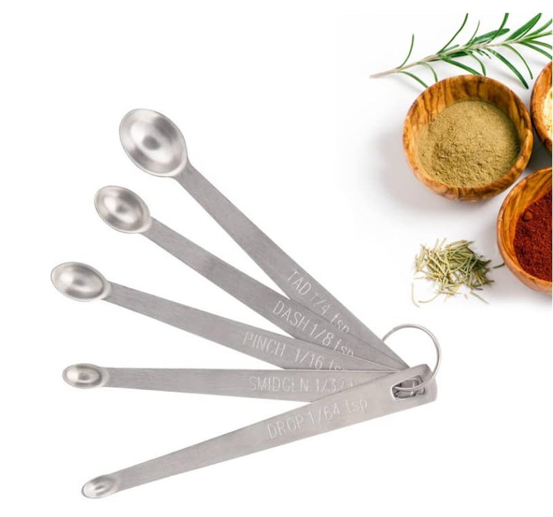 LIUSM Mini Measuring Spoons Set,Stainless Steel Measuring Spoons Set (Set of 5) - Image 3