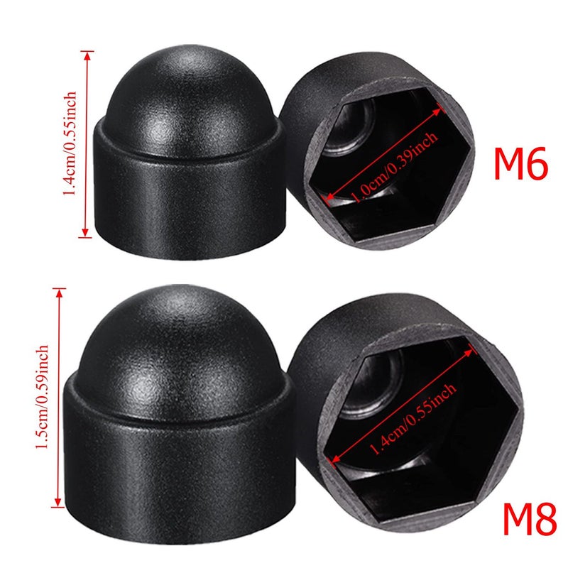 30Pcs Black M8 14x15mm Hex Head Plastic Bolt Covers Dome Screw Caps - Image 5