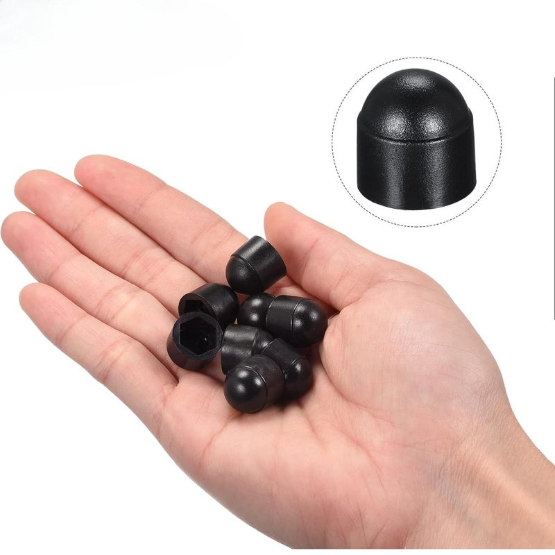 30Pcs Black M8 14x15mm Hex Head Plastic Bolt Covers Dome Screw Caps - Image 4