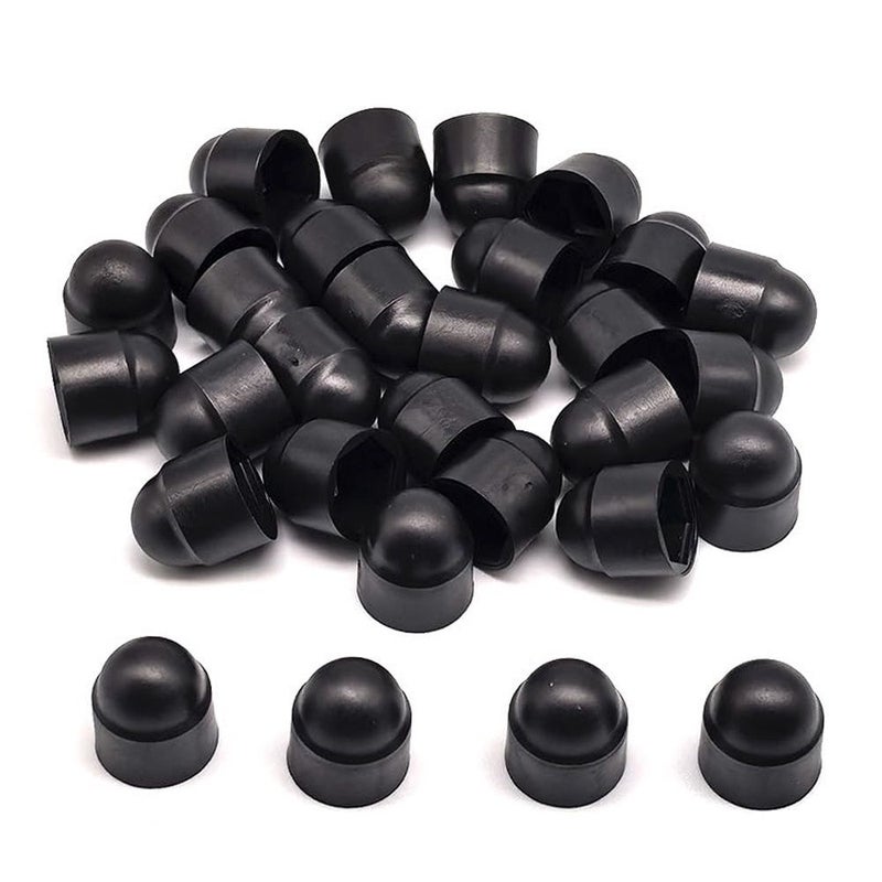 30Pcs Black M8 14x15mm Hex Head Plastic Bolt Covers Dome Screw Caps - Image 2